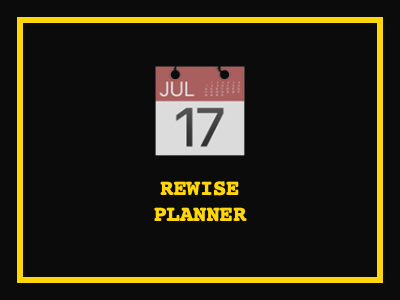 Rewise weekly study plan